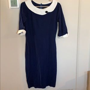 Navy vintage wiggle dress